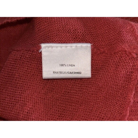 Eileen Fisher Red 100% Linen Open Front Waterfall Cardigan Sweater Size XS - Picture 5 of 7